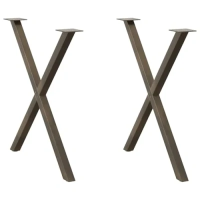 Afbeelding van vidaXL Eettafelpoten 2 st X vormig 80x(72 73) cm staal naturel