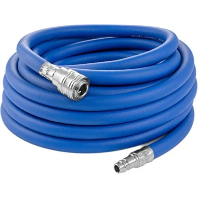 Afbeelding van Poppstar Persluchtslang 10 m (Hybride PVC met Polymeer, Binnendiameter 9,2 mm Kopperlstuk/Snelkoppeling), tot 20 Bar, Blauw
