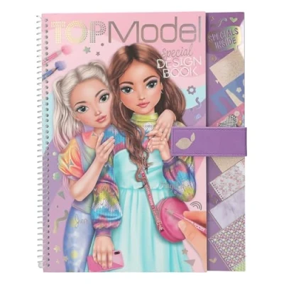 Afbeelding van Depesche 13584 TOPModel Kleurboek met 33 voorbedrukte pagina&#039;s voor het ontwerpen van outfits, set incl. papier, sjabloon, stickers en nog veel meer.