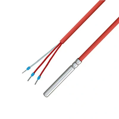 Afbeelding van iOVEO 036HS01302 PT100 3 draads temperatuursensor/kabelsensor/zonnesensor/temperatuursensor met siliconen kabel tot 200 C, 2 meter