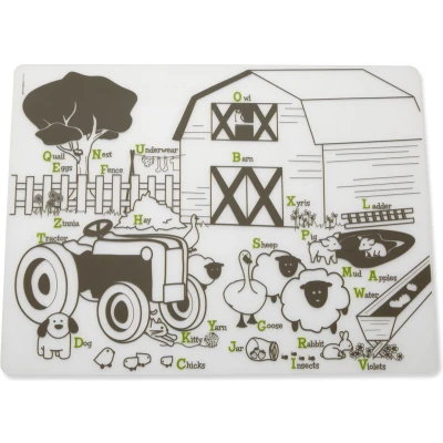 Afbeelding van Kinderen Placemat Mark Mat Boerderij Vriendjes + 4 Markers 40 x 32 cm.