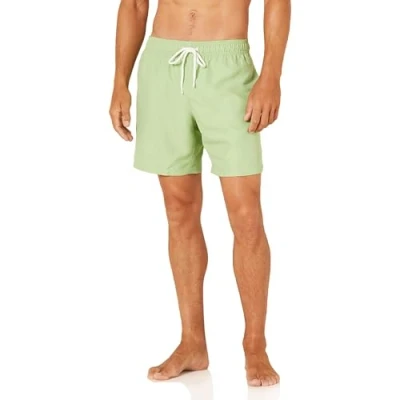 Afbeelding van Amazon Essentials Men&#039;s Sneldrogende zwembroek met binnenbeenlengte van 18 cm, Saliegroen, S