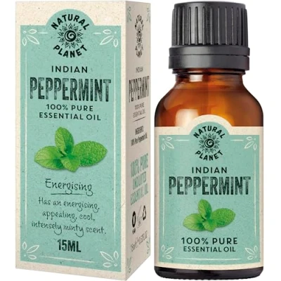 Afbeelding van Natural Planet 100% pure natuurlijke etherische olie 15 ml therapeutische kwaliteit puur, onverdund en dierproefvrij (Pepermunt)