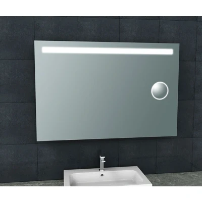 Afbeelding van Wiesbaden Tigris spiegel rechthoek met LED en scheerspiegel 120 x 80 cm