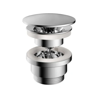 Afbeelding van HotBath Pal always open plug met schroef rond Chroom