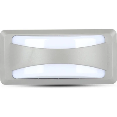 Afbeelding van V TAC VT 8058 LED wandlampen Softlight bolkop IP65 Grijs 12 Watt 500 Lumen 4000K