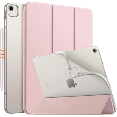 Afbeelding van MoKo for iPad Air 13 inch (M2) Case 2024, 2024 Cover with Soft Translucent Frosted TPU Back Cover, Supprt Touch ID, Light Pink