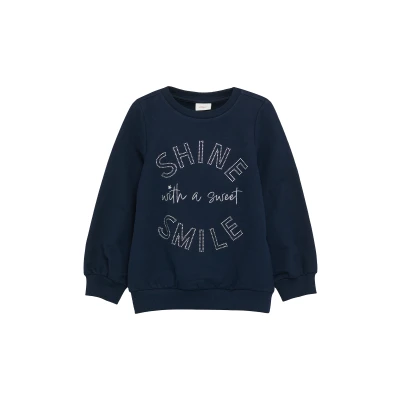 Afbeelding van s.Oliver MIT Schmucksteinen Inside Brushed Sweater voor kinderen, Maat: 128/134, Navy