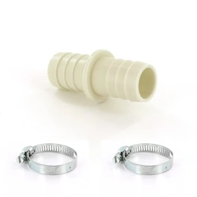 Afbeelding van DL pro Afvoerslangverbinder, verbindingsstuk voor binnen Ø 22 mm, afvoerslang, wasmachine vaatwasser, slangconnector (met 2 slangklemmen)