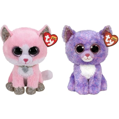 Afbeelding van Ty Knuffel Beanie Buddy Fiona Pink Cat &amp; Cassidy