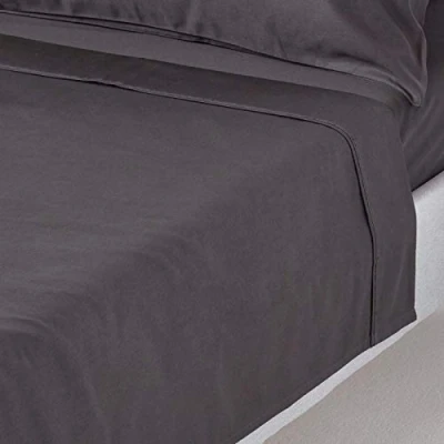 Afbeelding van Homescapes luxe laken zonder elastiek 275 x cm, antraciet 100% Egyptisch katoen