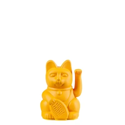 Afbeelding van Donkey Products Lucky Cat Mini Maneki Neko, Winky Cat, Charm, geel, 9,8 cm