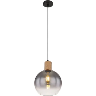 Afbeelding van Globo hanglamp Moitas zwart metaal 25 cm E27 fitting 15656H