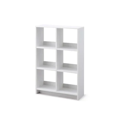 Afbeelding van Iris Ohyama, Kubus boekenkast / Open houten plank Kast met 6 planken , Eenvoudige montage, modulair, Kantoor, woonkamer, school Wood Shelf WOS Witte eik