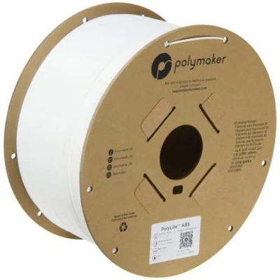 Afbeelding van Polymaker ABS Filament 1.75mm Wit ABS, 3kg Hittebestendige Kartonnen Spoel PolyLite 3D