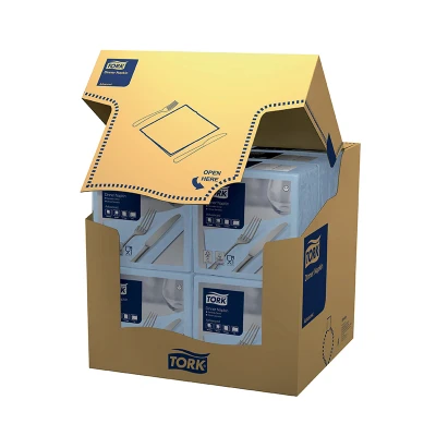 Afbeelding van Tork Dinnerservet 39x39cm 2 laags 1/4 vouw Lichtblauw 477905