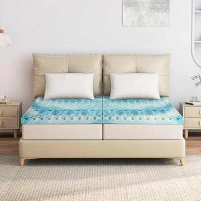 Afbeelding van EGO HOME Matrastopper met 7 zones, van traagschuim, topper, Öko TEX gecertificeerd, matrasoplegger, boxspringbed, slaapbank, 6 cm hoog, zonder overtrek, 160 x 200