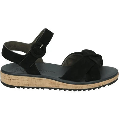 Afbeelding van Paul Green Sandalen met sleehak, Dames, Maat: 38, Schwarz Leer