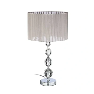 Afbeelding van Relaxdays nachtlamp kristal designerlamp tafellamp ronde lampenkap leeslamp lamp