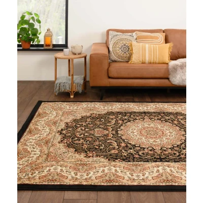 Afbeelding van Perzisch Tapijt Mirage Rustic Zwart/beige 160x230 Cm