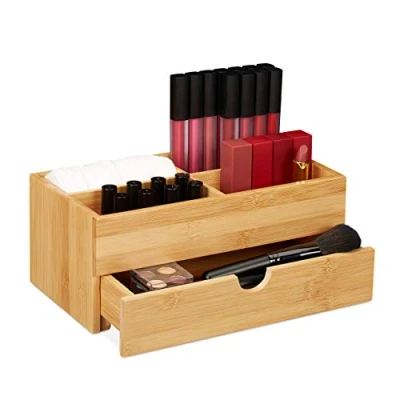 Afbeelding van Relaxdays make up organizer bureau sieradenkist bamboe lade
