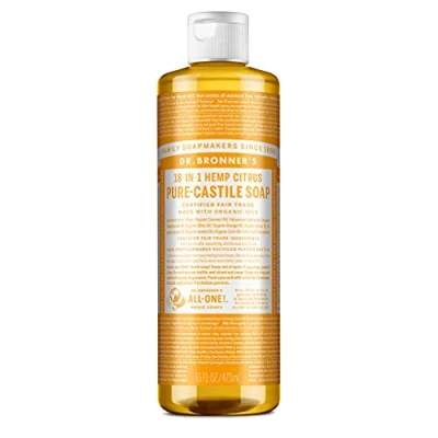 Afbeelding van Dr. Bronner ́s 18IN1 Liquid SOAP Citrusorange Douchegel, Maat: 475 ml,