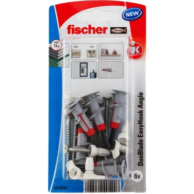 Afbeelding van Fischer Rechte Wandhaak Easyhook + Gipsplaatplug Duoblade 6 Stuks