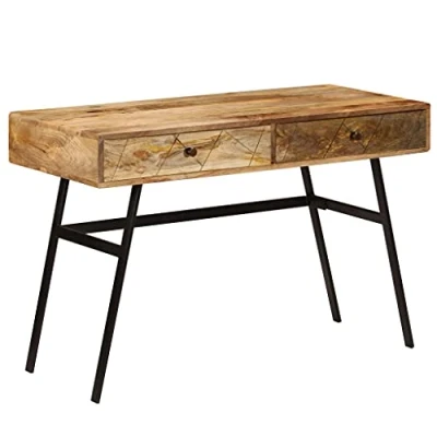 Afbeelding van Schrijftafel met lades 110x50x76 cm massief mangohout