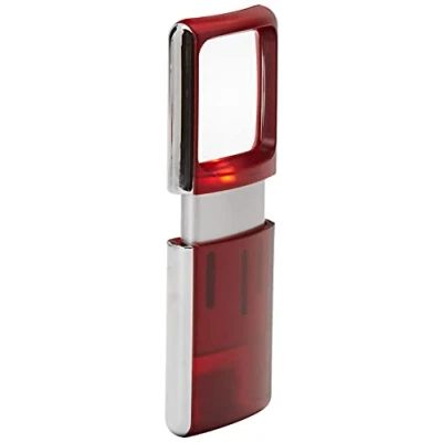 Afbeelding van Vergrootglas met LED verlichting en 3x vergroting, kleur rood, in blisterverpakking