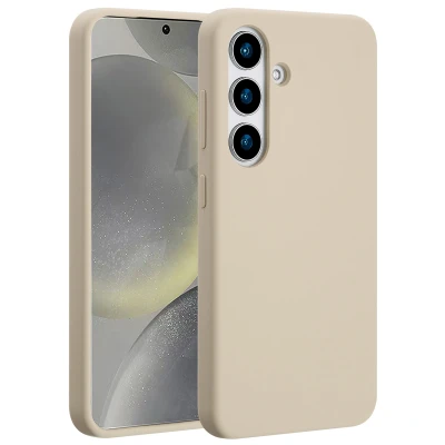 Afbeelding van Samsung Galaxy S25 MagSafe Hoesje Siliconen en TPU (zacht) Accezz Softcase/Backcover Beige Telefoonhoesje