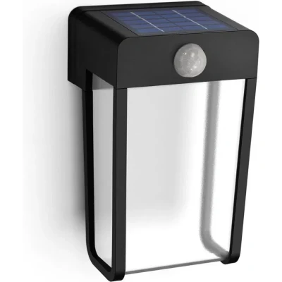 Afbeelding van Philips Shroud 8720169265509 Wandlamp op zonne energie met bewegingsmelder 2.3 W Warmwit Zwart