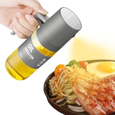 Afbeelding van AiQInu Oliesproeier, 250 ml, met fijne schenktuit, BPA vrij, glazen fles voor olijfolie, azijn en specerijen, koken, grillen, salade