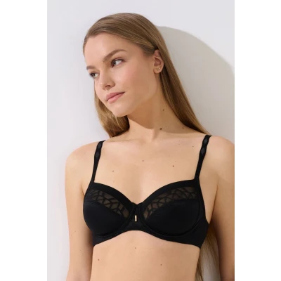 Afbeelding van Zwarte beugel bh Lisca Opal B E Zwart Maat 90B