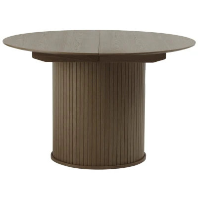 Afbeelding van Giga Living Eettafel Rond Donkerbruin Uitschuifbaar Ø120 167cm Nola