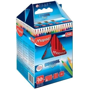 Afbeelding van SCHOOL&#039;PEPS kleurpotloden assorti kleuren doos x 144
