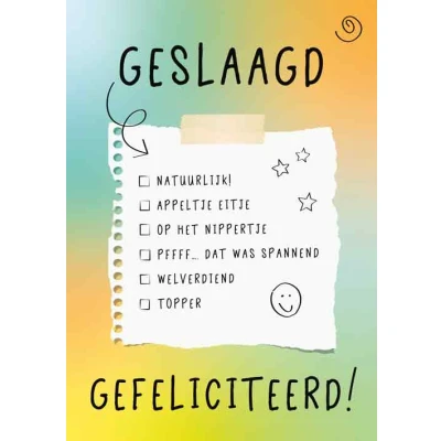 Afbeelding van Kaart Geslaagd SGR21 Geslaagd, gefeliciteerd!