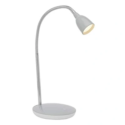 Afbeelding van BRILLIANT lamp Anthony LED tafellamp titanium 1x 2,4W geïntegreerd, (200lm, 3000K) Schaal A ++ tot E Met drukschakelaar op de voet