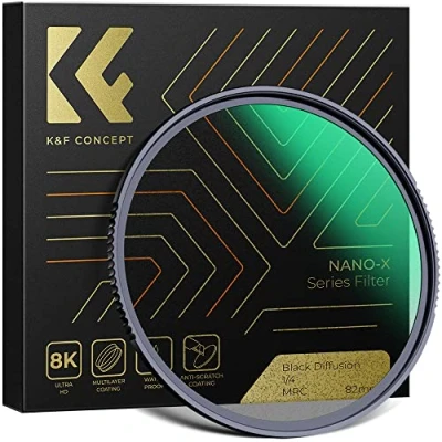 Afbeelding van K&amp;F Concept nano X Black Mist 1/4 filter 82mm Promist van optisch glas met 28 voudige coating, Diffusie voor video opname/portretfotografie