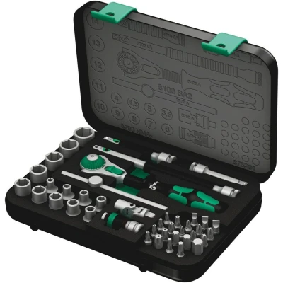 Afbeelding van Wera 05003533001 8100 SA 2 42 delige Zyklop Dopsleutelset met ratel 1/4&quot;