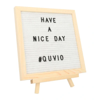 Afbeelding van QUVIO Letterbord Wit met houten lijst