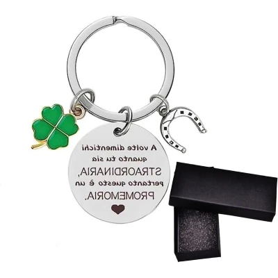 Afbeelding van Gepersonaliseerde geluksbrenger sleutelhanger Opvrolijkend cadeau voor vriendin, vriend, collega Verjaardagsgeschenk