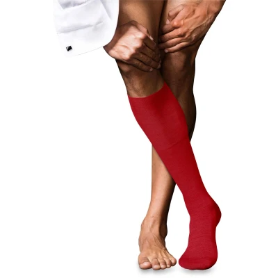 Afbeelding van FALKE Heren Kniekousen No. 6 M KH Wol Zijde Lang eenkleurig 1 Paar, Rood (Cardinal 8156), 39 40