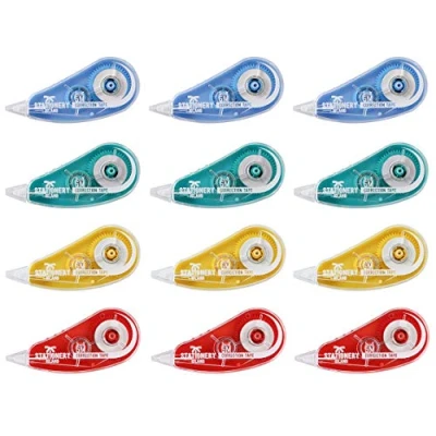 Afbeelding van Stationery Island Correction Tape Roller 5 m x mm 12stuks Correctietape Mouse Mini Voor het proeflezen van muis en knutselprojecten, op kantoor, school de campus