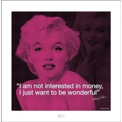 Afbeelding van Kunstdruk Marilyn Monroe iQuote 40x40cm