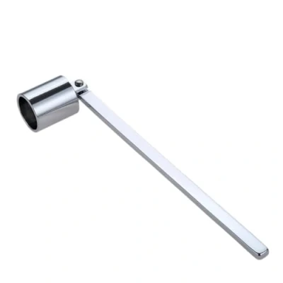 Afbeelding van Ninoclar kaars Snuffer, roestvrijstalen kaarsblusser lont snuffer accessoire met lang handvat, snuifjes voor de meeste kaarsen, zwart (zilverkleurig)