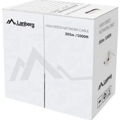 Afbeelding van Stevige UTP netwerkkabel categorie 6 Lanberg LCU6 12CU 0305 S 305 m Grijs