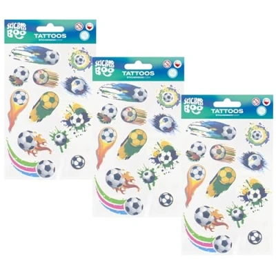 Afbeelding van Voetbal Kindertattoo Set, Afwasbare Kindertattoos