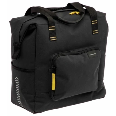 Afbeelding van New Looxs ® Tulum Camella Enkele Fietstas 100% Gerecycled Polyester Shopper met Rits Pakaftas Enkel Boodschappentas Haken Stevig en Afneembaar 26 Liter Zwart
