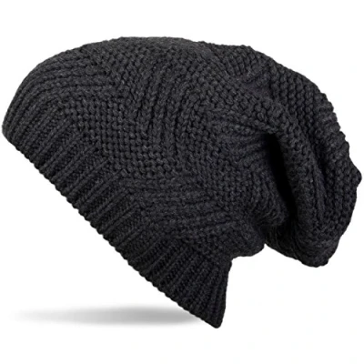 Afbeelding van styleBREAKER klassieke warme uniseks lange beanie gebreide muts met structuurpatroon 04024017, Farbe:Donkergrijs