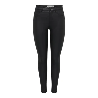 Afbeelding van JDY coated high waist skinny broek JDYNEWTHUNDER zwart